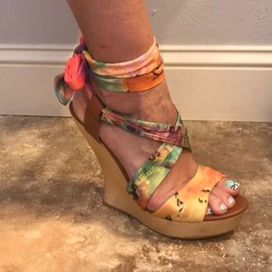 Colorful Wrap-Around Steve Madden Wedges